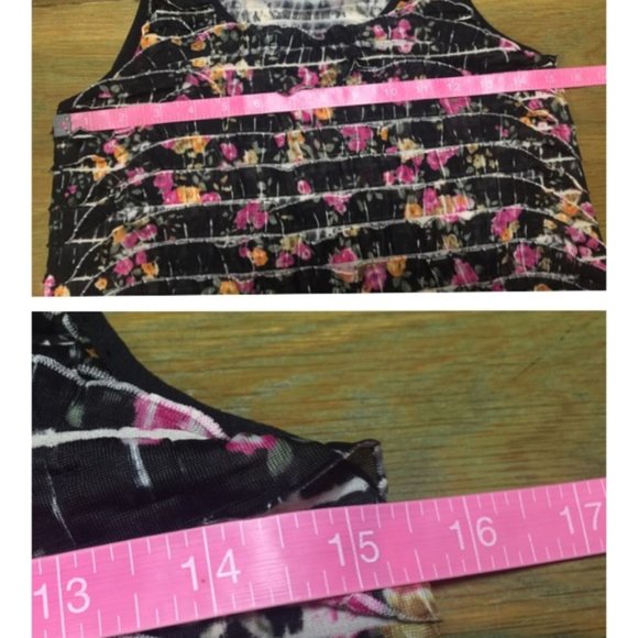 Free People S Multicolor Floral Ruffle Tunic Tank - Picture 8 of 9